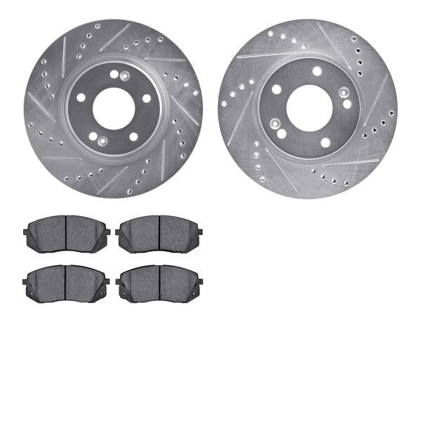 7302-03097, Rotors-Drilled and Slotted-Silver with 3000 Series Ceramic Brake Pads, Zinc Coated, Dynamic Friction Co, Mfr#: 7302-03097